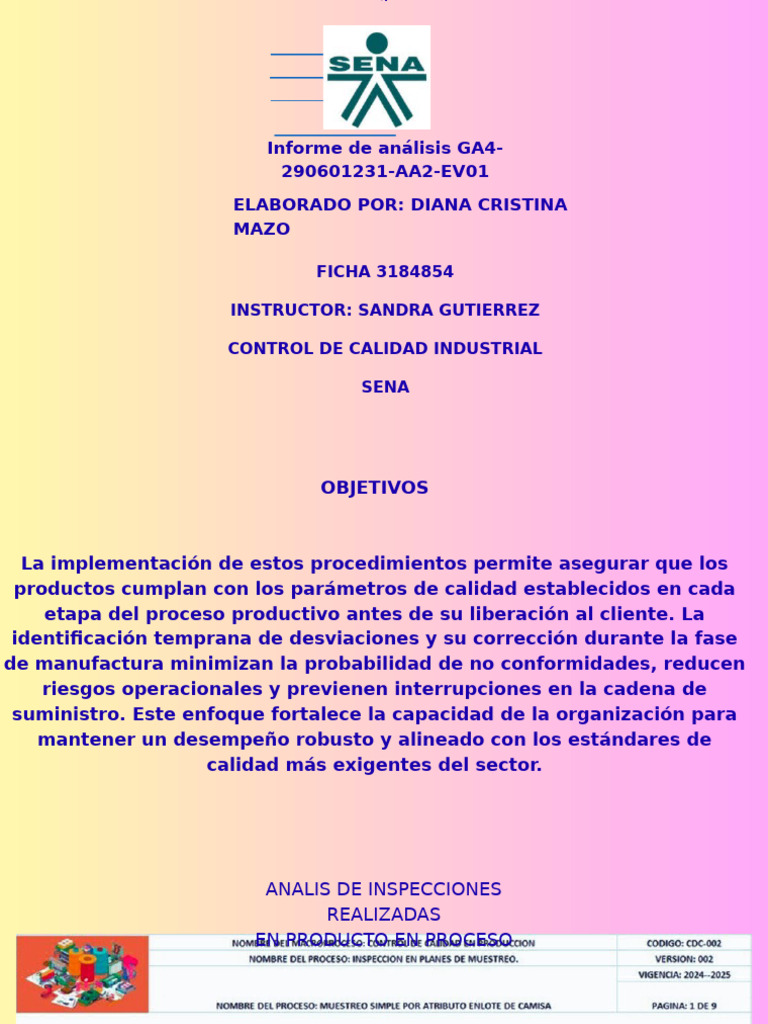 Análisis de Control de Calidad Industrial | PDF