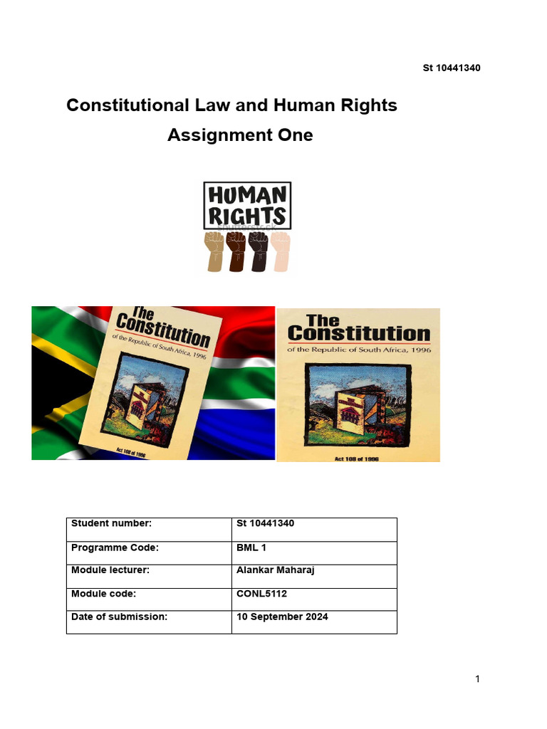 Constitutional Law and Human Rights Assignment Final 2 | PDF ...