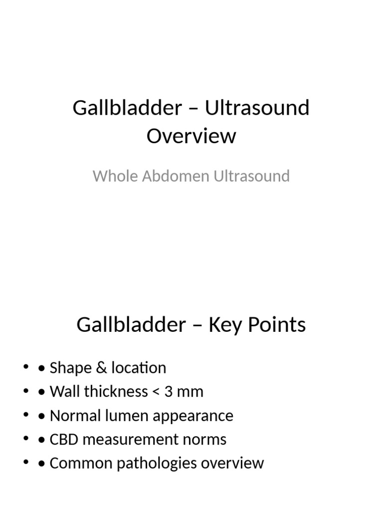 Gallbladder Ultrasound Key Points Guide | PDF