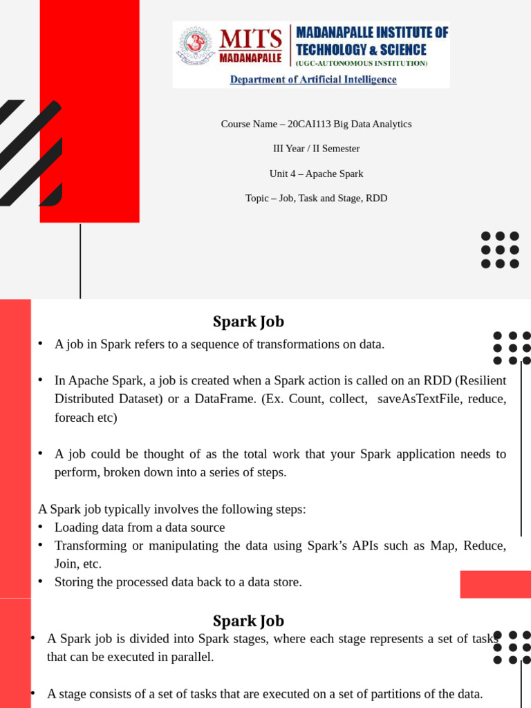 Understanding Spark Jobs, Stages, and RDDs | PDF | Apache Spark ...