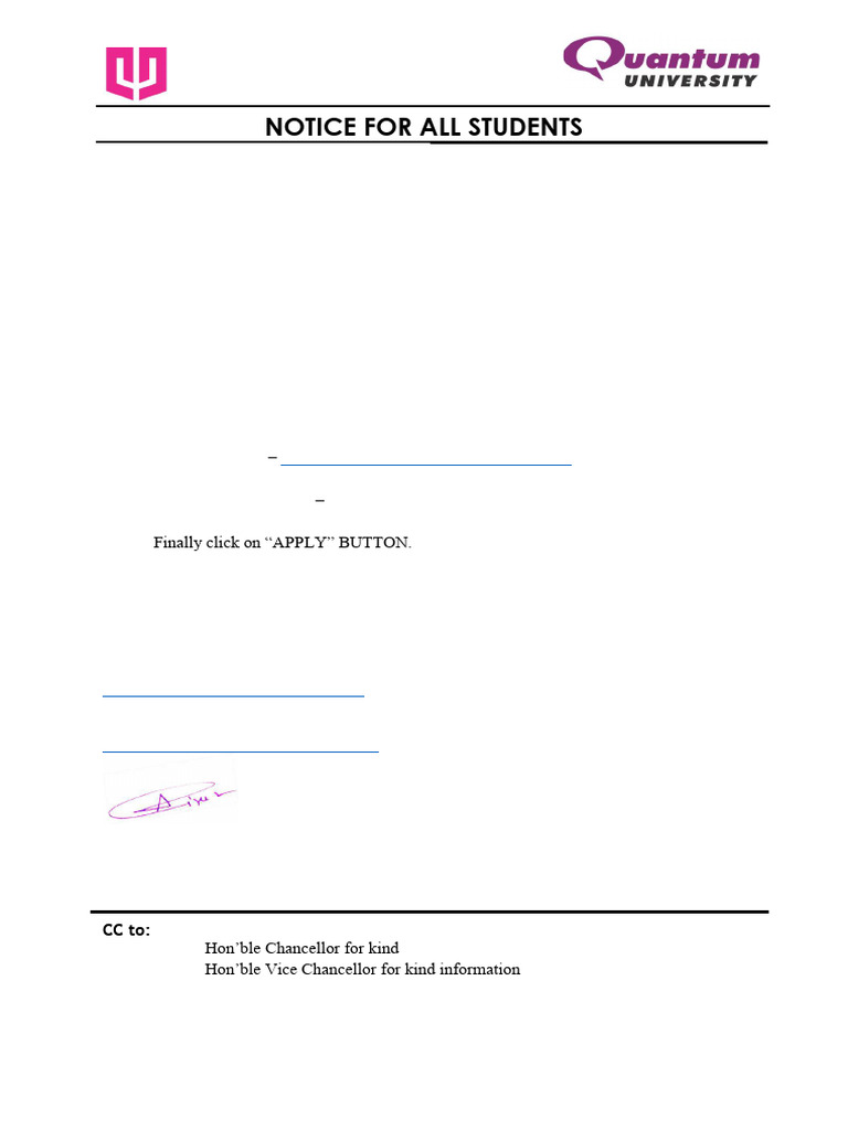 Quantum University Exam Form Instructions | PDF