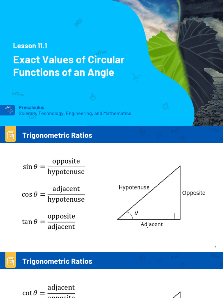 Exact Values of Trigonometric Functions | PDF | Trigonometry | Triangle