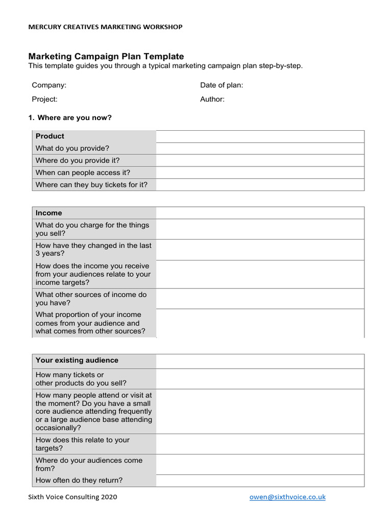 Marketing Campaign Plan Template | PDF | Marketing | Swot Analysis