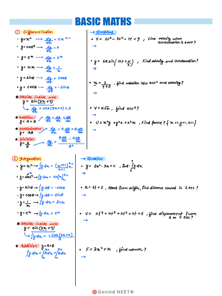 Comprehensive Physics and Math Concepts | PDF