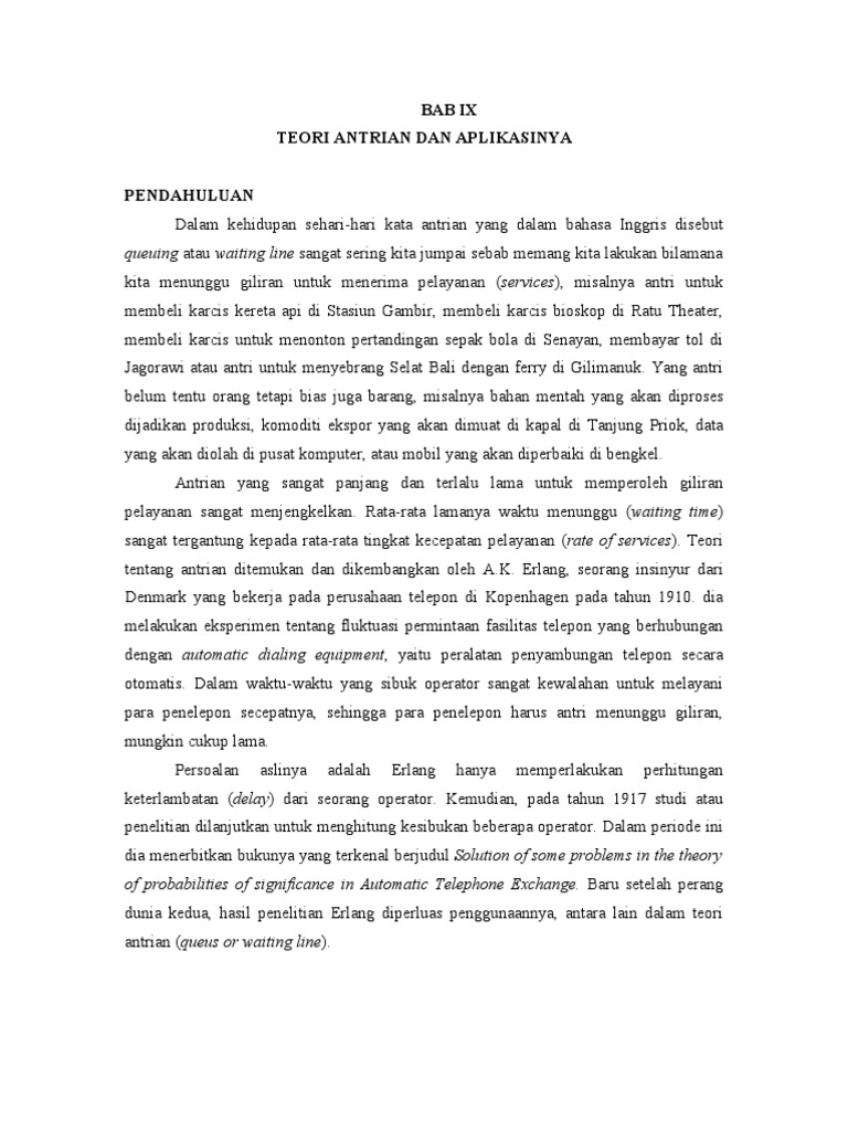 Teori Antrian Dan Aplikasinya