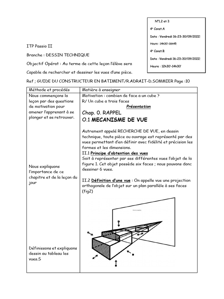 Dessin Technique : Vues et Perspectives | PDF | Perspective ...