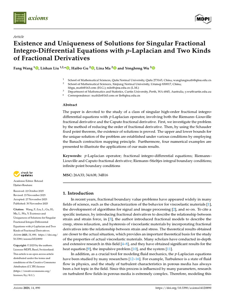 Solutions for Singular Fractional Integro-Differential Equations | PDF ...
