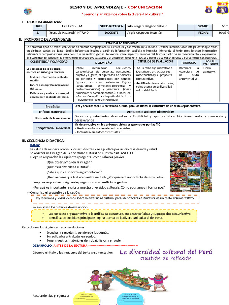 Análisis de Diversidad Cultural en Textos | PDF | Aprendizaje | Información