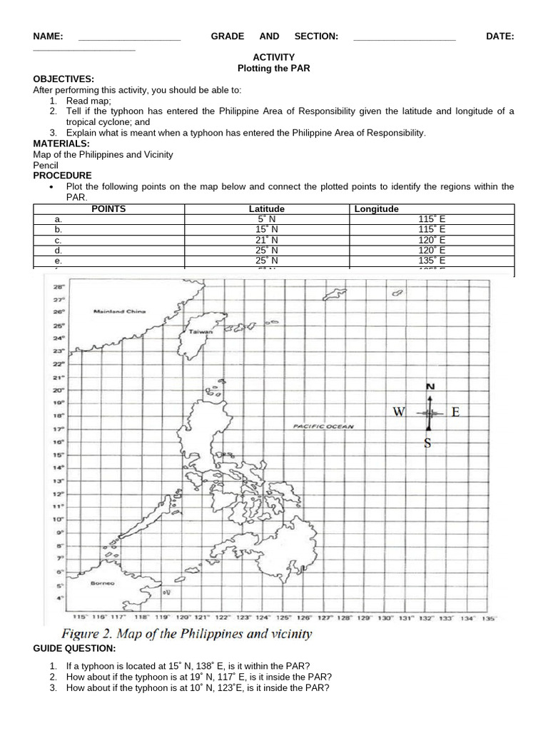 Plotting Typhoon Locations in PAR | PDF