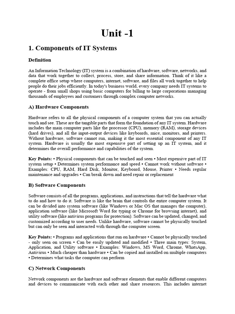 IT System Components Explained | PDF | Computer Data Storage | Random ...