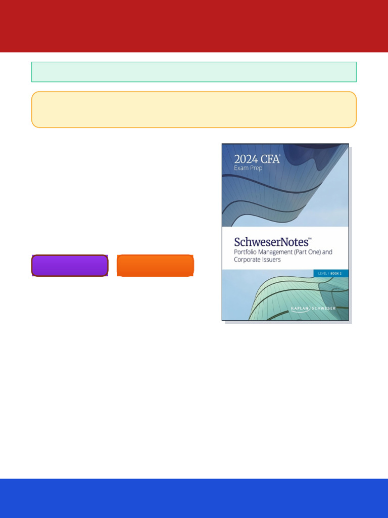 CFA 2024 Level I - SchweserNotes Book 2 1st Edition Kaplan