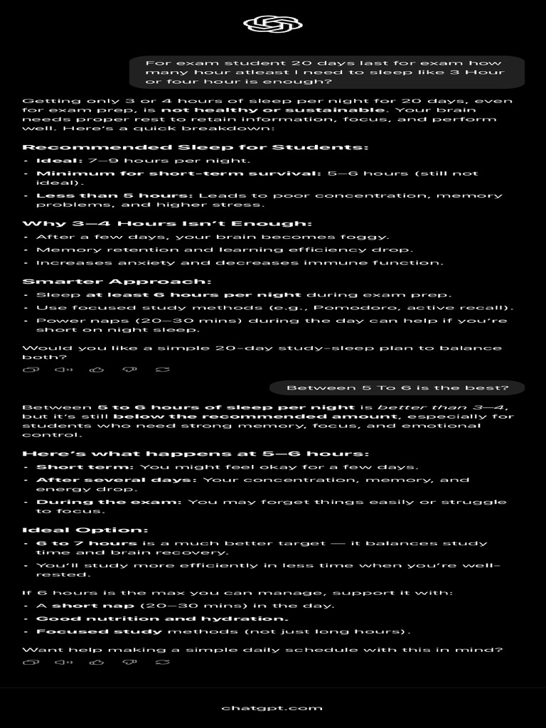 Sleep and Study Balance | PDF