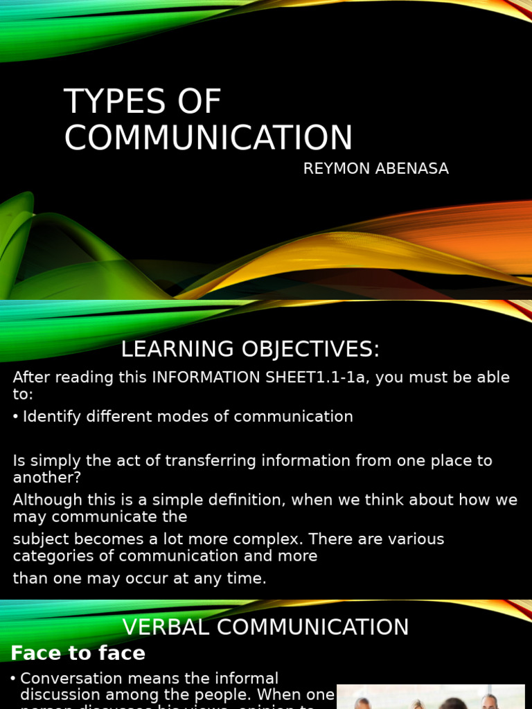 Types of Communication Explained | PDF | Communication | Nonverbal ...
