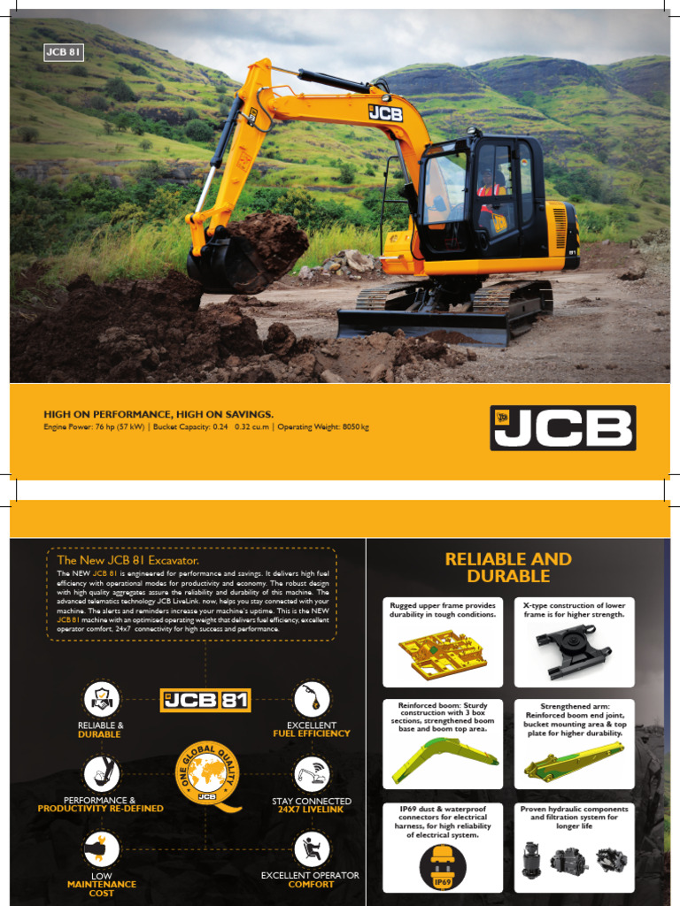 JCB 81 Excavator: Performance & Savings | PDF | Fuel Efficiency