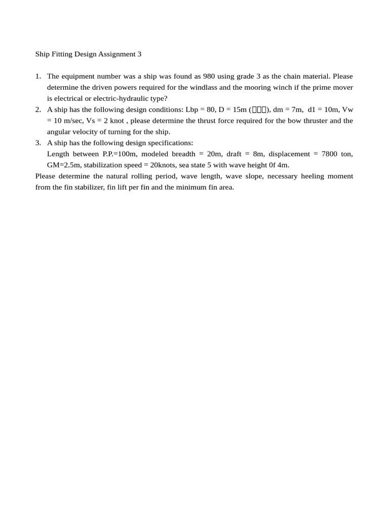Ship Fitting Design Assignment 3 | PDF
