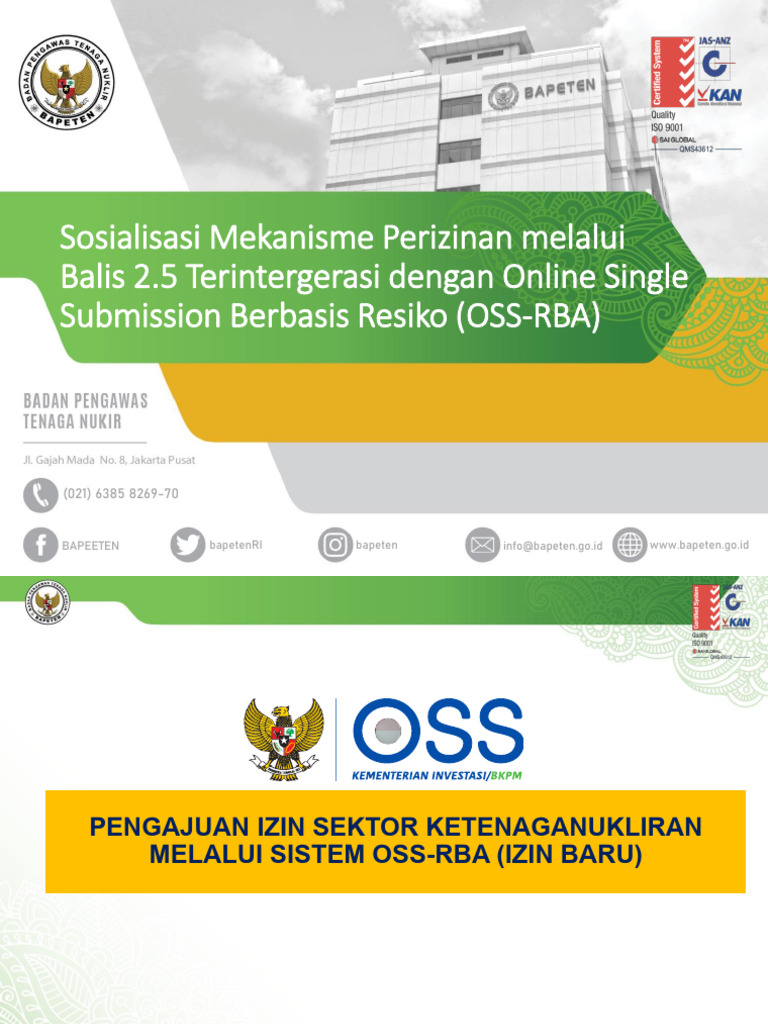 Panduan Pengajuan Izin Ketenaganukliran OSS-RBA | PDF