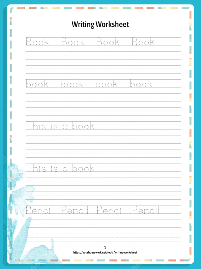 Writing Worksheet (2) | PDF