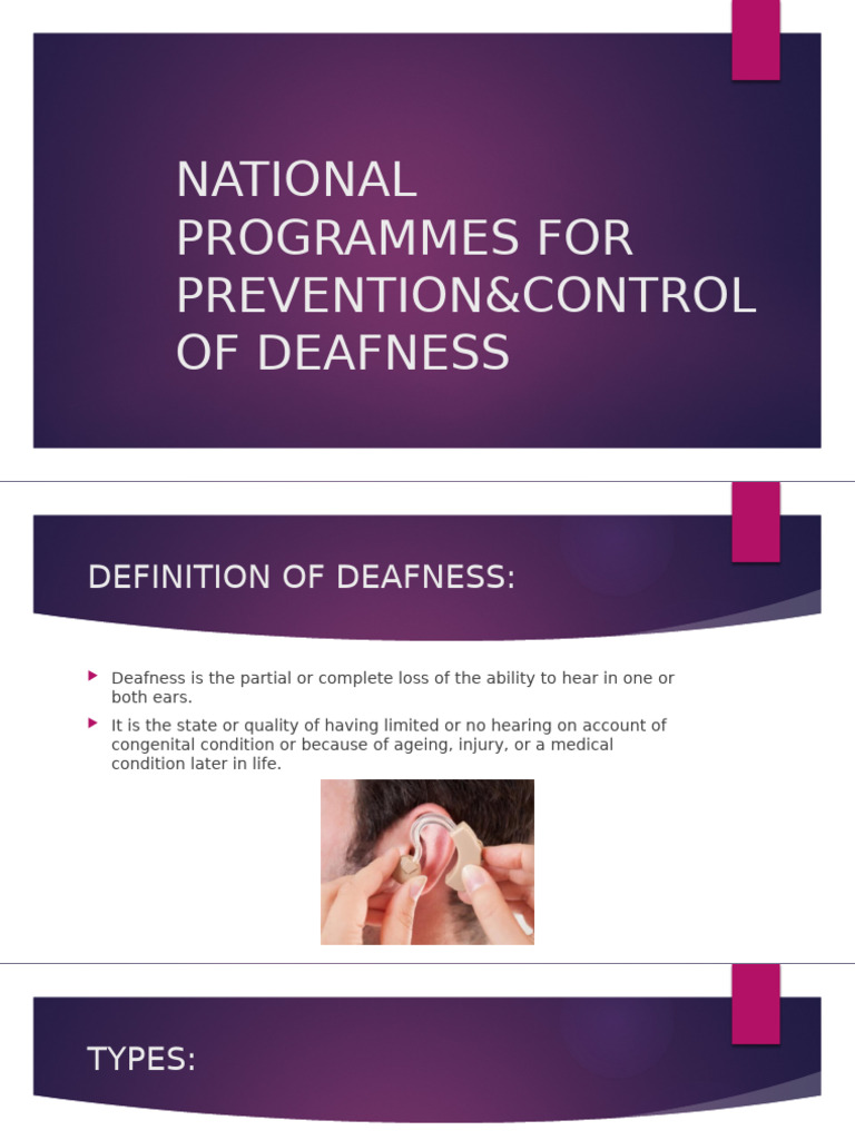 National Deafness Prevention Program | PDF | Hearing Loss | Ear