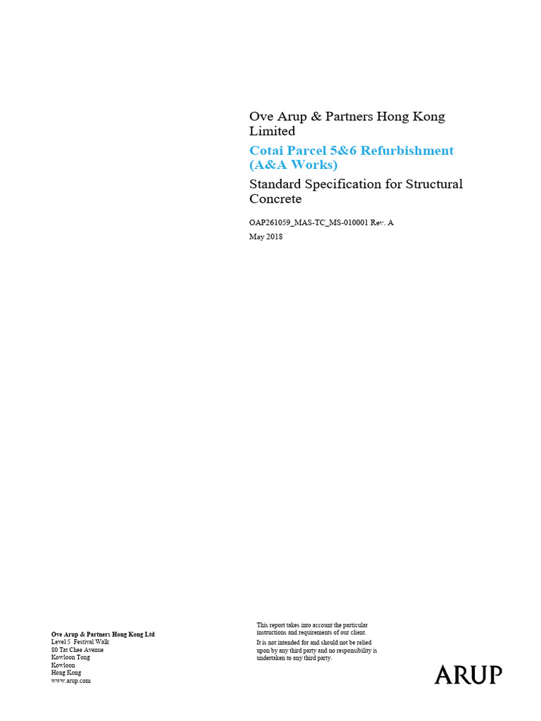 Structural Concrete Specification Guide | PDF | Concrete | Cement