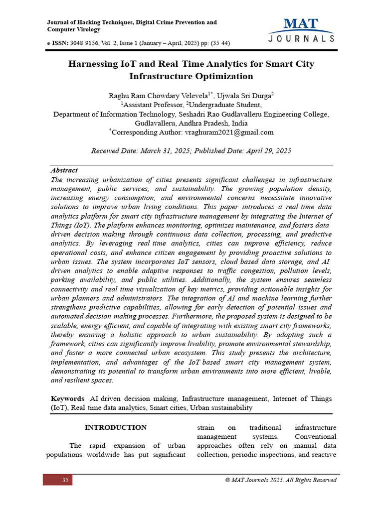 (35-44) Formattedharnessing Iot and Real | PDF | Internet Of Things ...