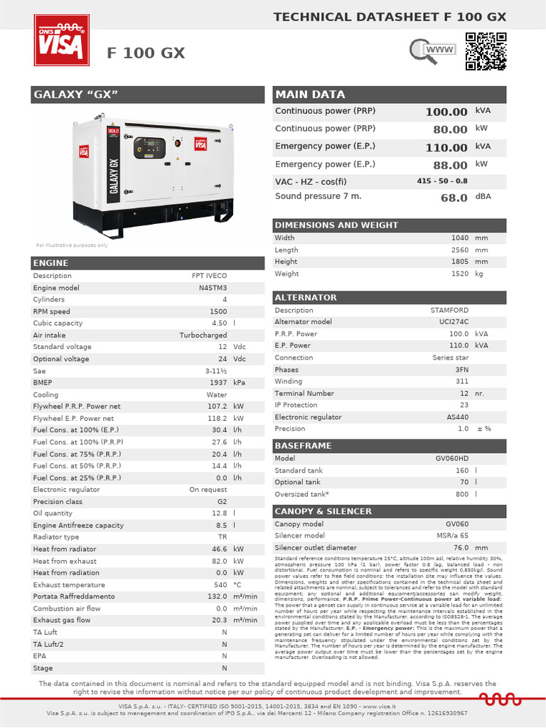 Galaxy F 100 GX GX 415v 50hz en | PDF | Mechanical Engineering | Engines