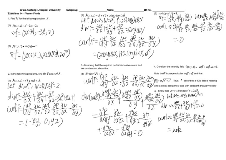 Exercise Booklet of MTH008 2023-2024 S2 26 | PDF | Multivariable ...