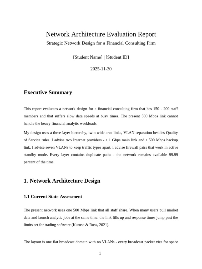 Network Design for Financial Firm | PDF | Computer Network | Artificial ...