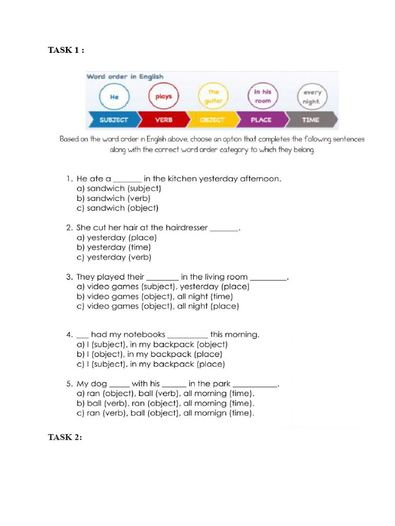 5. Unit 18 - Word Order | PDF