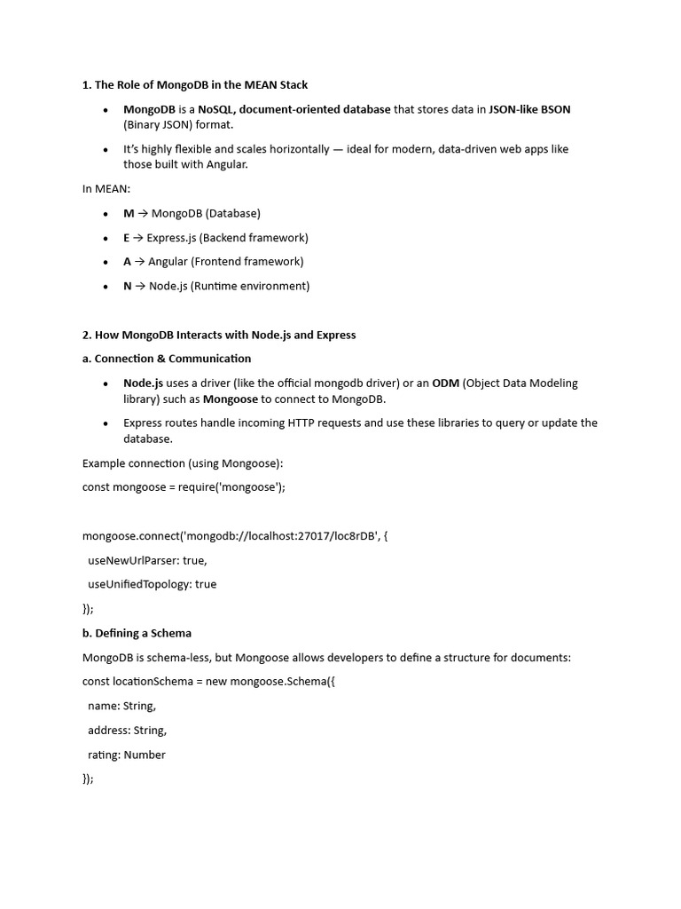 web dev w1 | PDF | Mongo Db | Json