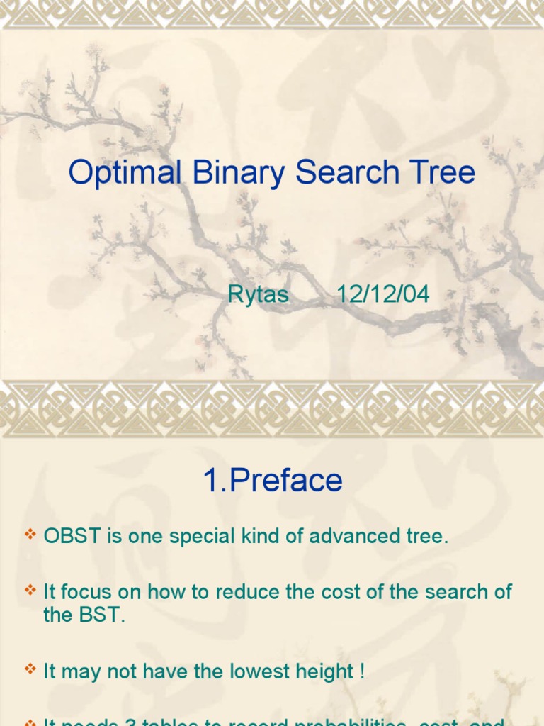 Optimal Binary Search Tree | PDF | Algorithms And Data Structures ...
