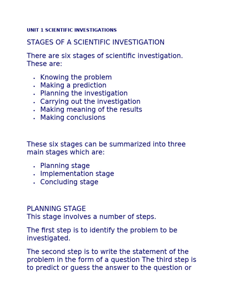 Stages of Scientific Investigation Explained | PDF | Pollination | Flowers
