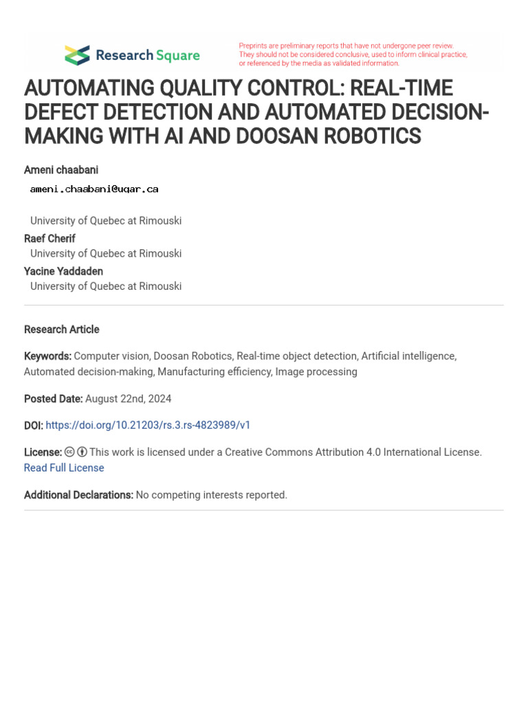 Real-Time AI Defect Detection in Manufacturing | PDF | Cross Validation ...