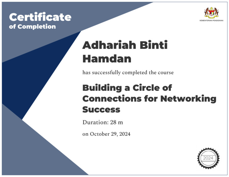 Networking Success Course Certificate | PDF
