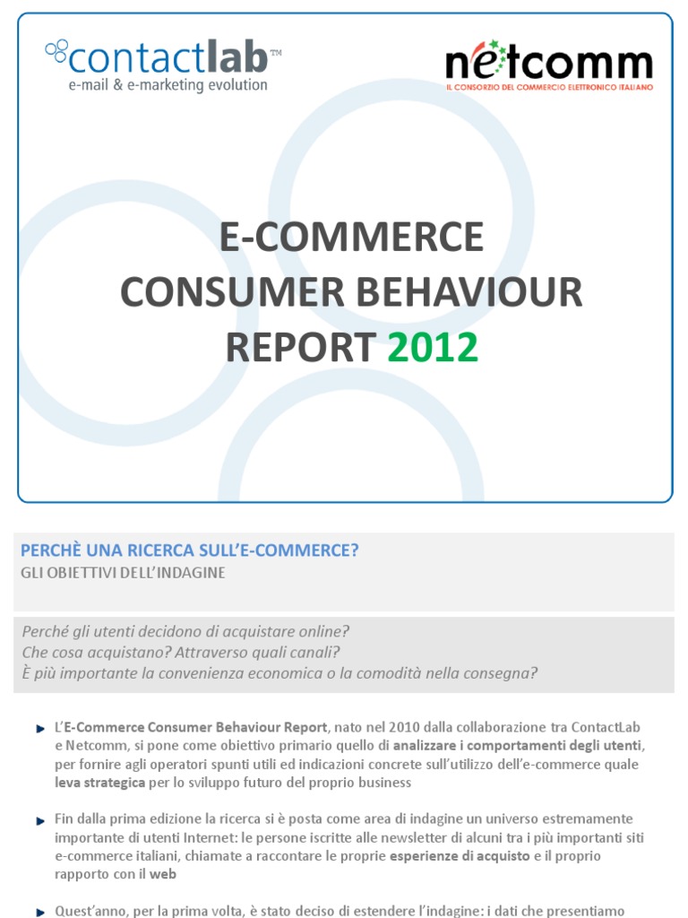 E Commerce Consumer Behaviour Report 2012 | PDF