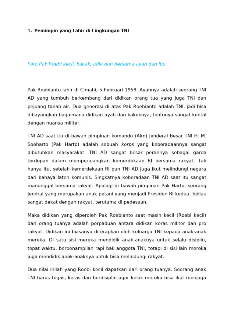 Pemimpin TNI: Didikan Militer dan Rakyat | PDF