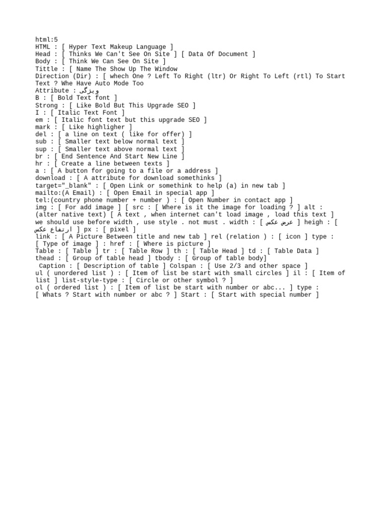 HTML Elements and Attributes Guide | PDF