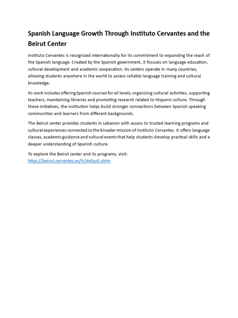 Spanish Language Growth Through Instituto Cervantes | PDF