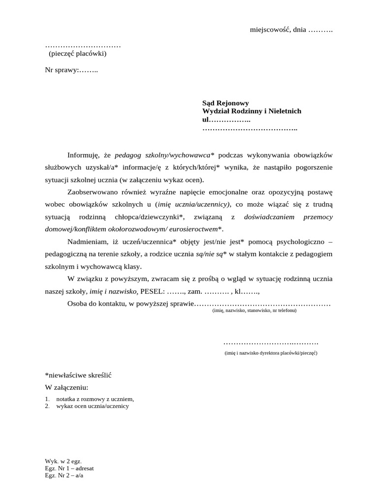 MS 24 Wzor Notatki Sad-Doc-1 | PDF