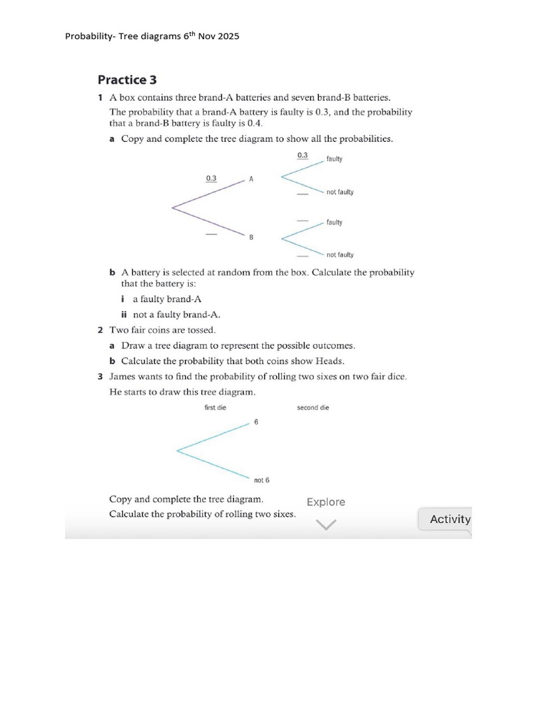 Probability Tree Diagrams | PDF
