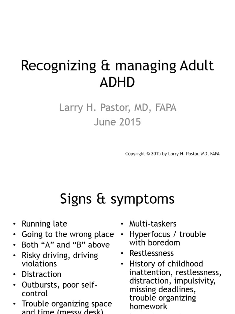 Managing Adult ADHD: Symptoms & Strategies | PDF | Attention Deficit ...