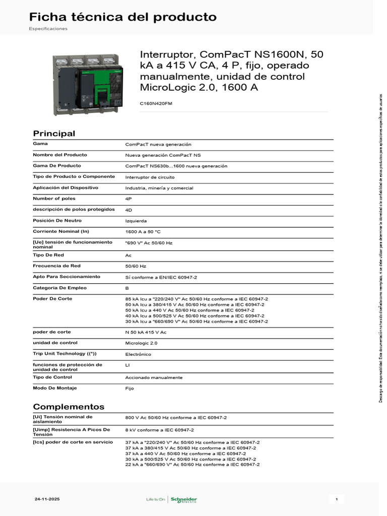 Schneider Electric - Nueva-generación-de-ComPacT-NS - C160N420FM | PDF ...