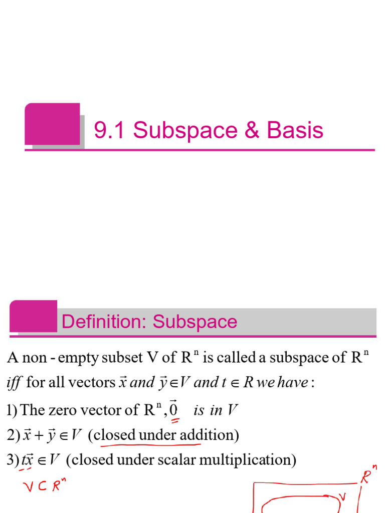 Understanding Subspaces and Bases | PDF | Linear Subspace | Vector Space