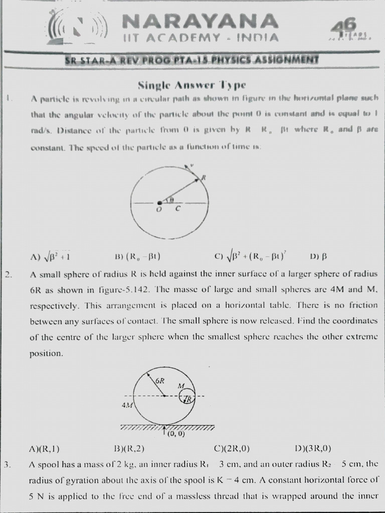 Advanced Assignment Physics | PDF