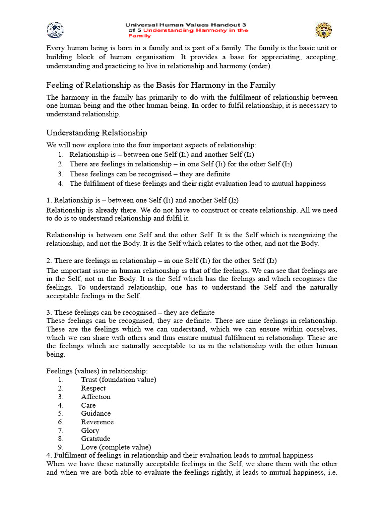 Understanding Family Relationships and Trust | PDF | Happiness | Love