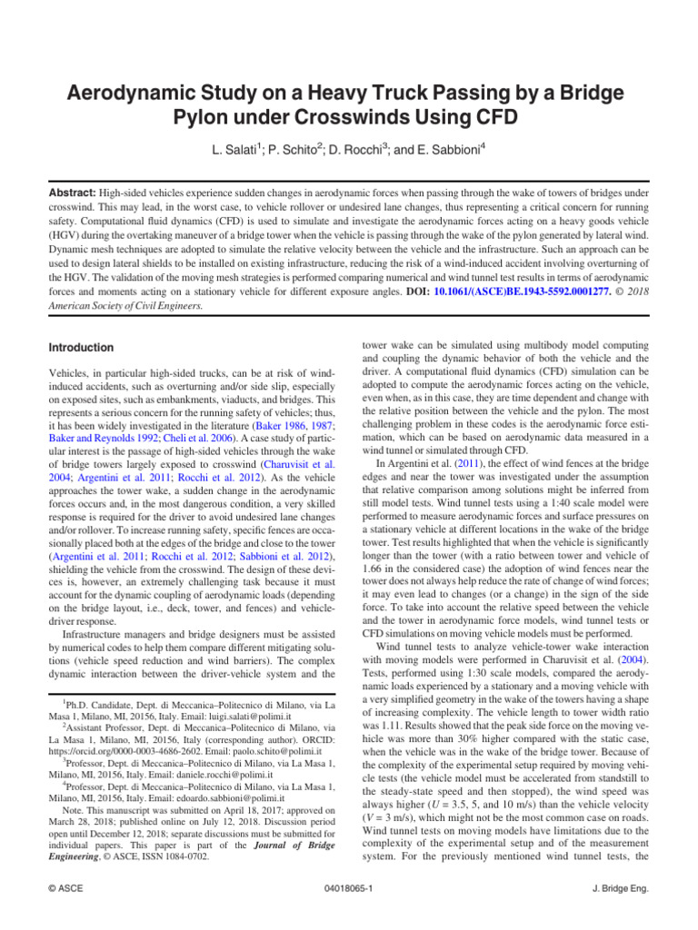 CFD Analysis of Truck Aerodynamics Near Bridges | PDF | Wind Tunnel ...