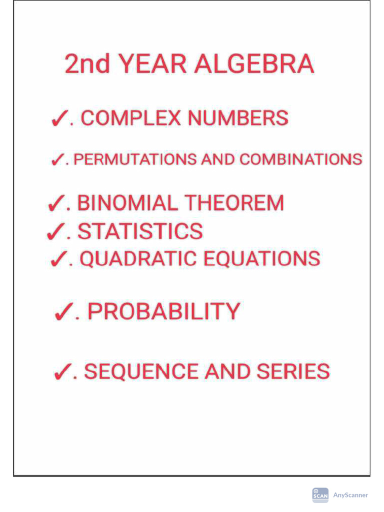 2nd Year Algebra Pyq's Rounded Sums | PDF