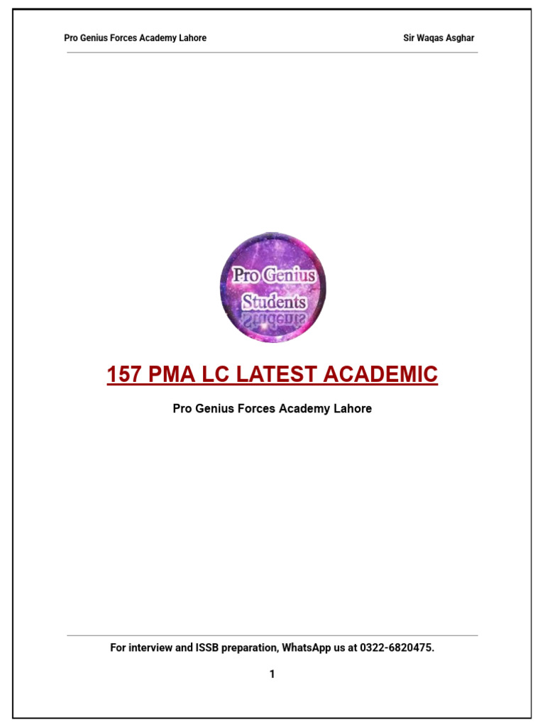 157 Pma Lc Latest Academic by Pgs | PDF | Pakistan | Muhammad Ali Jinnah
