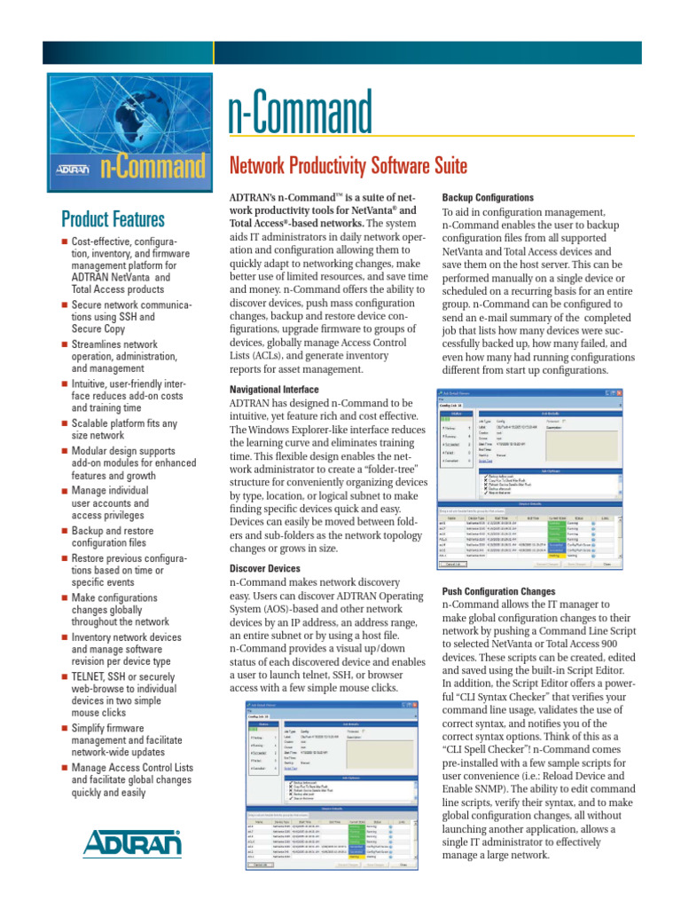 ADTRAN n-Command Network Management Suite | PDF | Windows 2000 | Windows Xp
