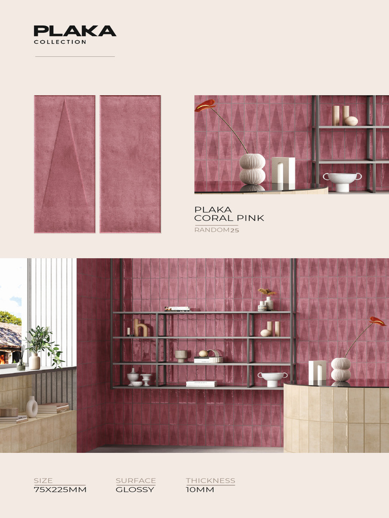 75x225mm Glossy Plaka Tiles Catalog | PDF | Tile | Materials
