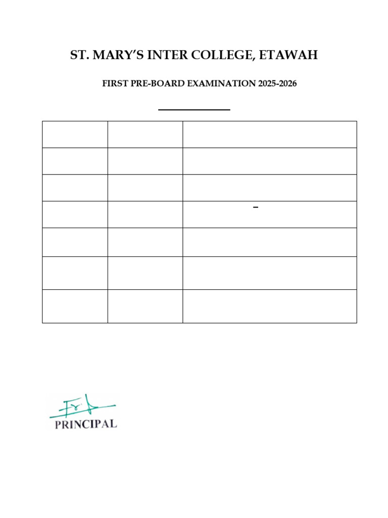 First Pre Board Exam Timetable - X & XII | PDF